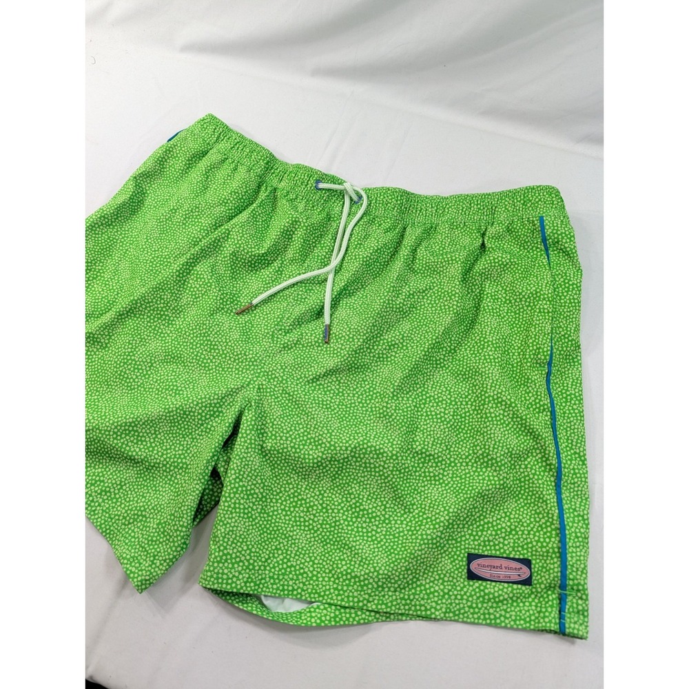 Vineyard Vines Green Polka Dot Swim Trunks Drawstring Pockets Men's 2XL Big